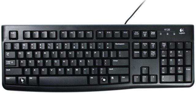 Logitech K120, Wired USB, US layout, Black